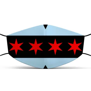 Chicago Black face mask with pocket