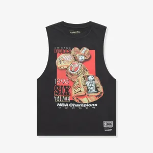 Chicago Bulls 6 Rings Boxy Muscle Tank - Black