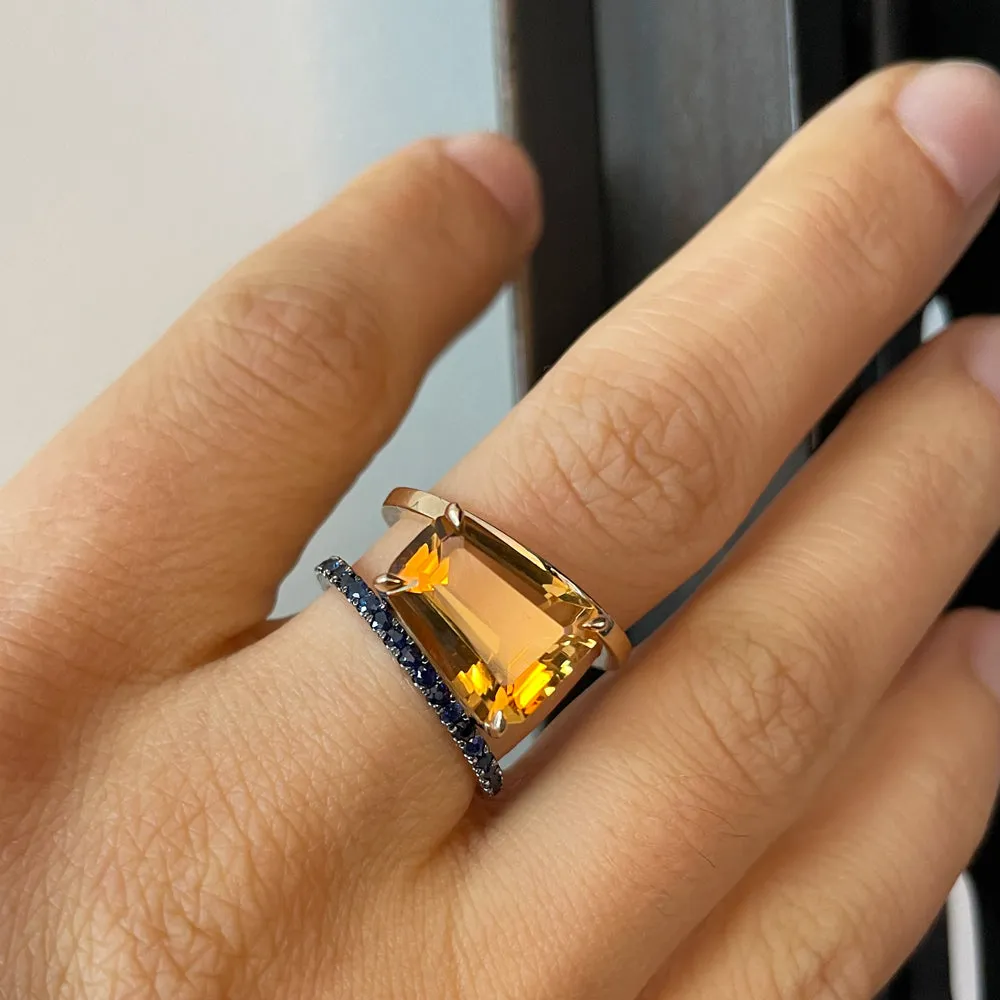 Citrine & Sapphire PERA Ring