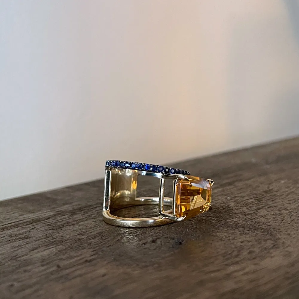 Citrine & Sapphire PERA Ring