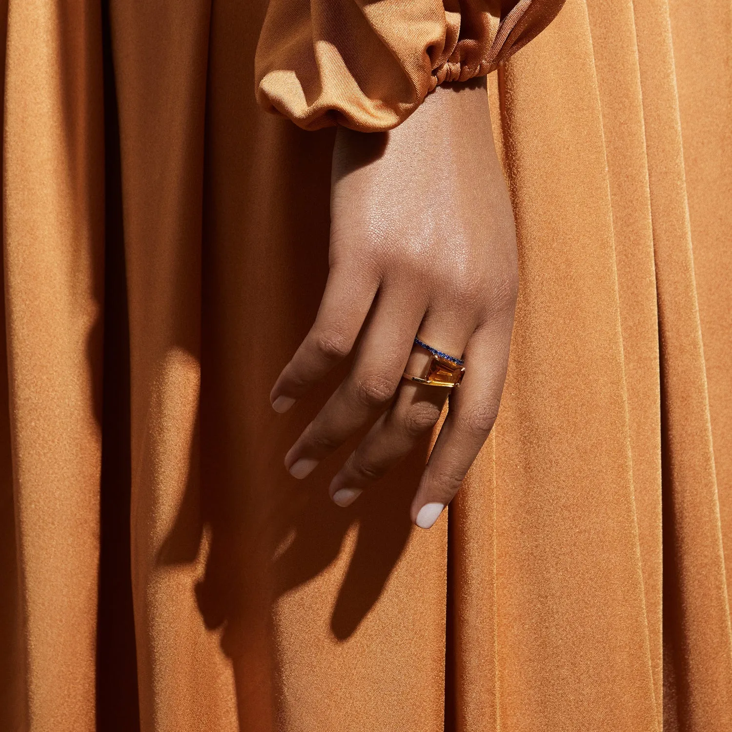Citrine & Sapphire PERA Ring