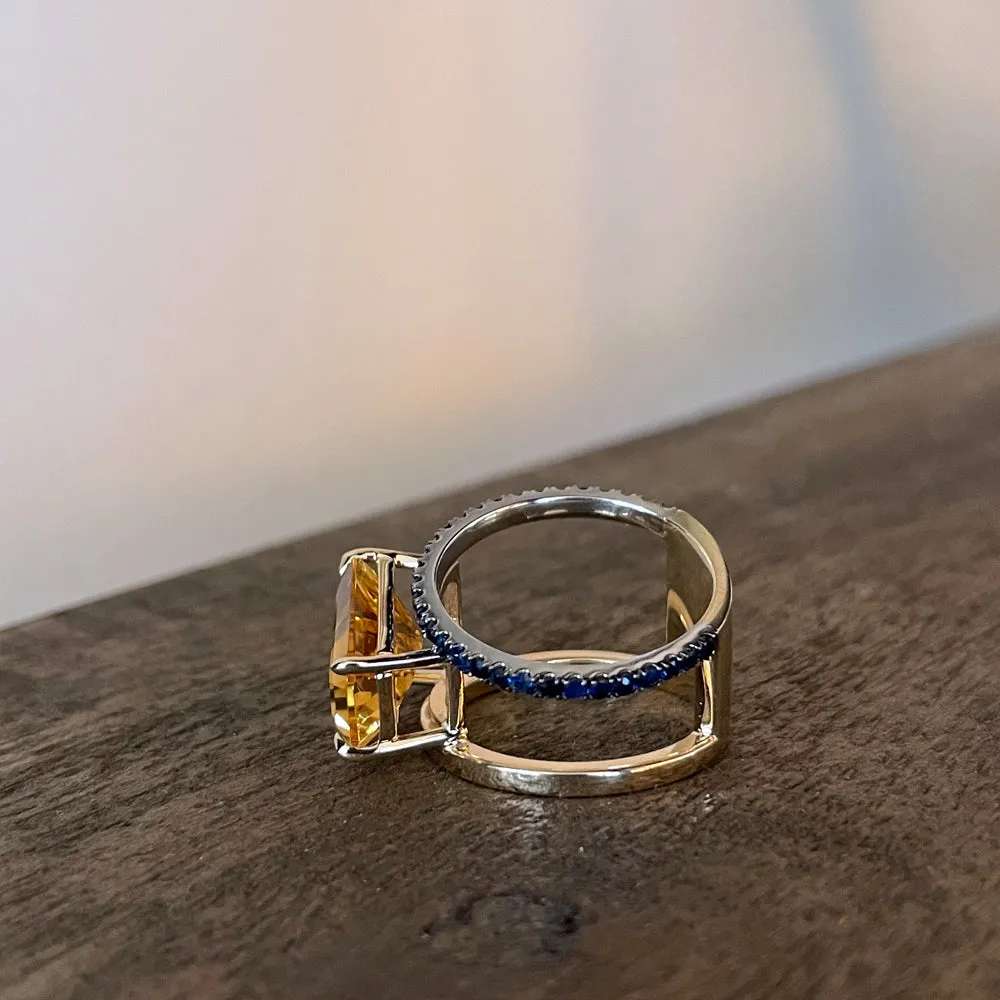 Citrine & Sapphire PERA Ring
