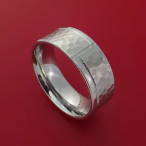 Cobalt Chrome Hammered Ring with Modern Design Custom Made Band