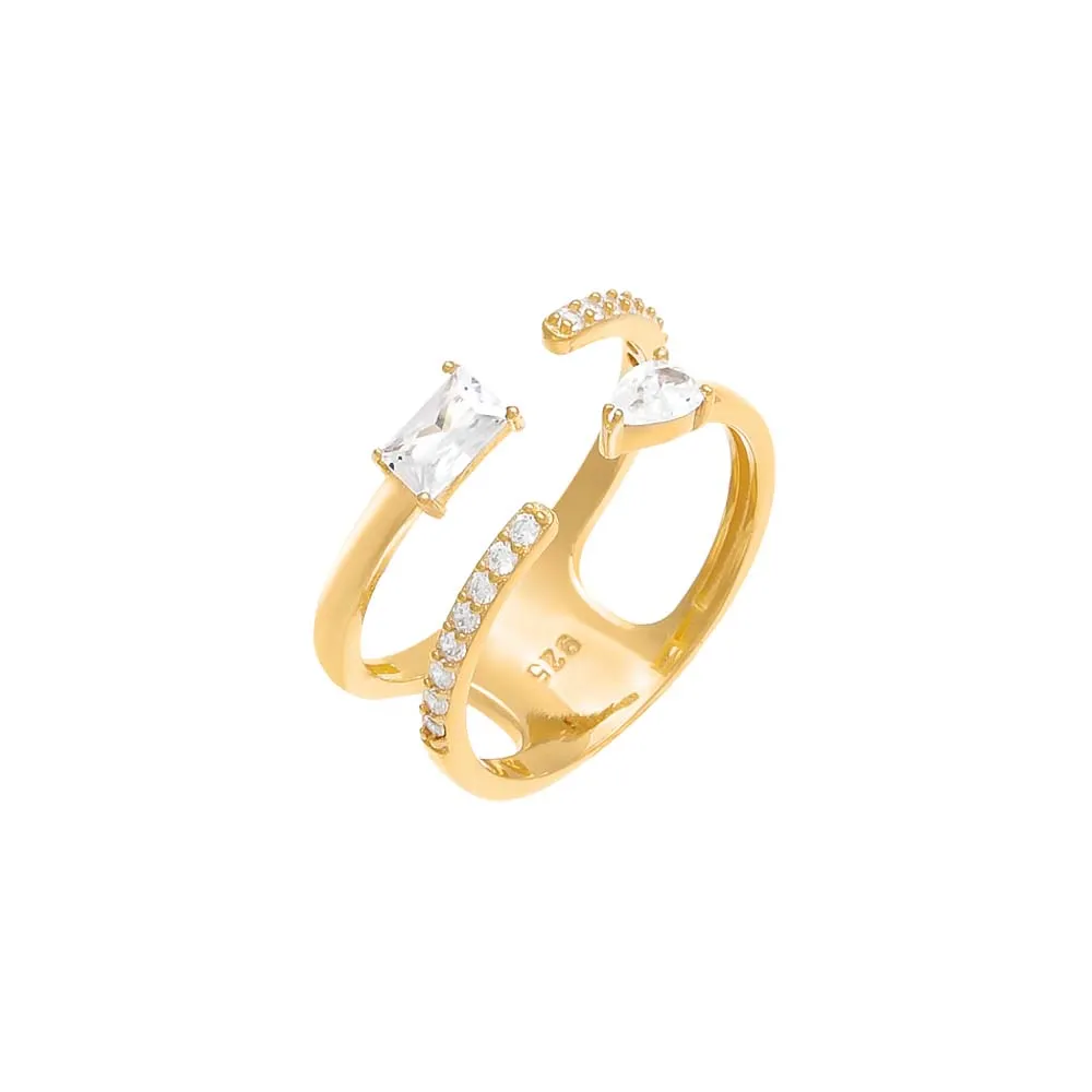 Colored Multi-Shape Open Enamel Ring