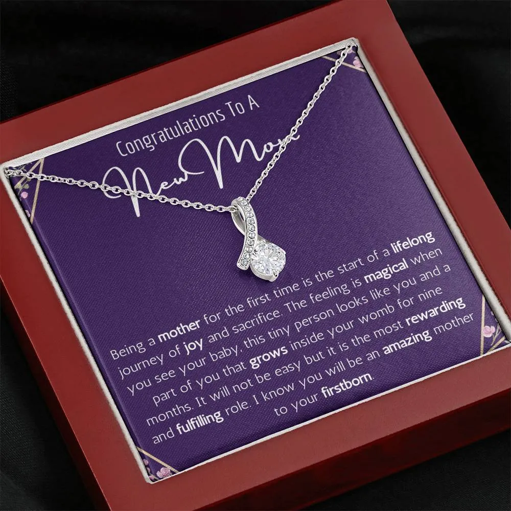 Congratulations To A New Mom Ribbon Necklace