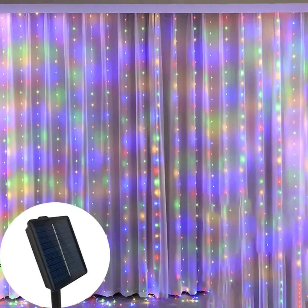 Cortina De Luzes De LED Impermeável Solar Material De Qualidade