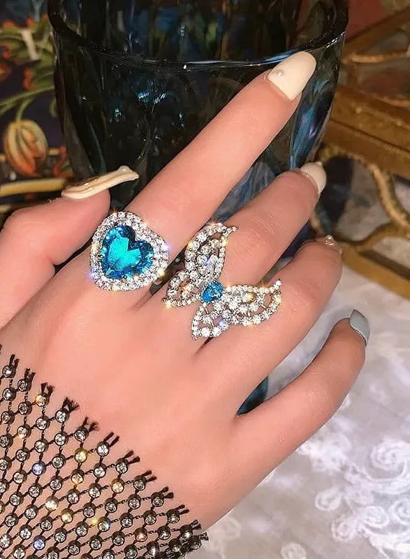 Crystal Butterfly Ring