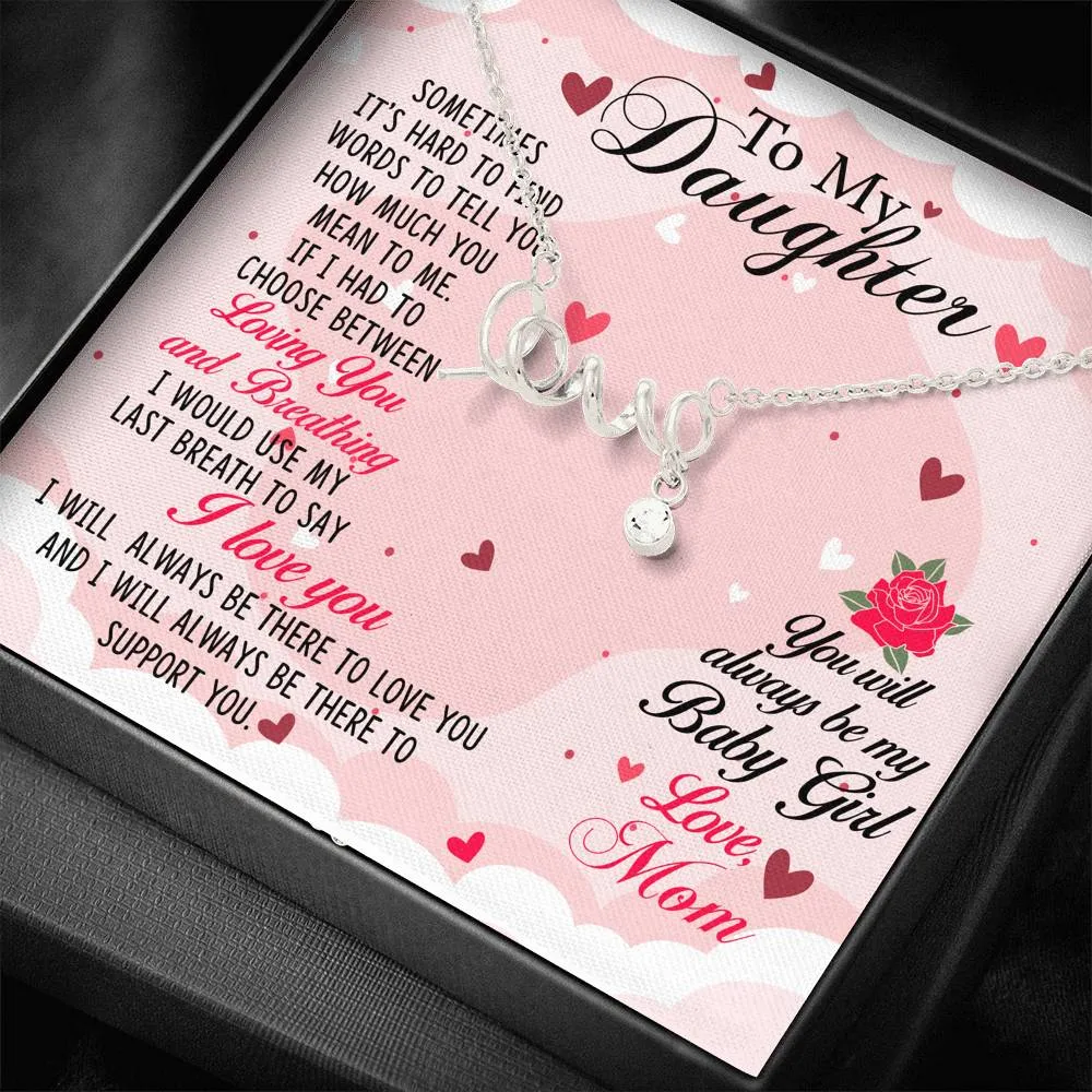 Cursive Love Necklace - From Mom