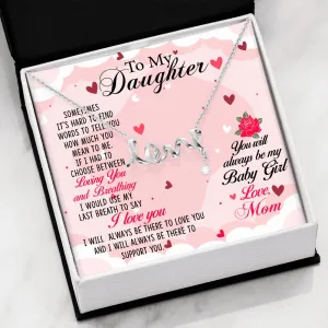Cursive Love Necklace - From Mom