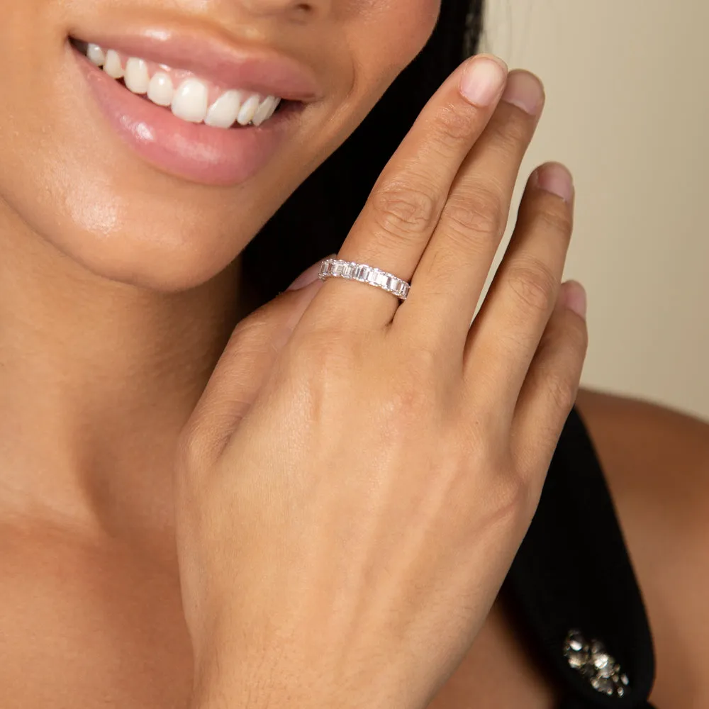 Cushion Cut Thin Eternity Band Ring