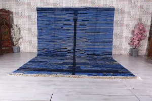 Custom Dark Blue Moroccan rug - Handmade Berber Carpet