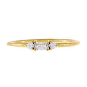 CZ Baguette Dainty Ring