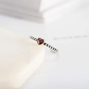 CZ Crystal Heart 925 Sterling Silver Ring for Women