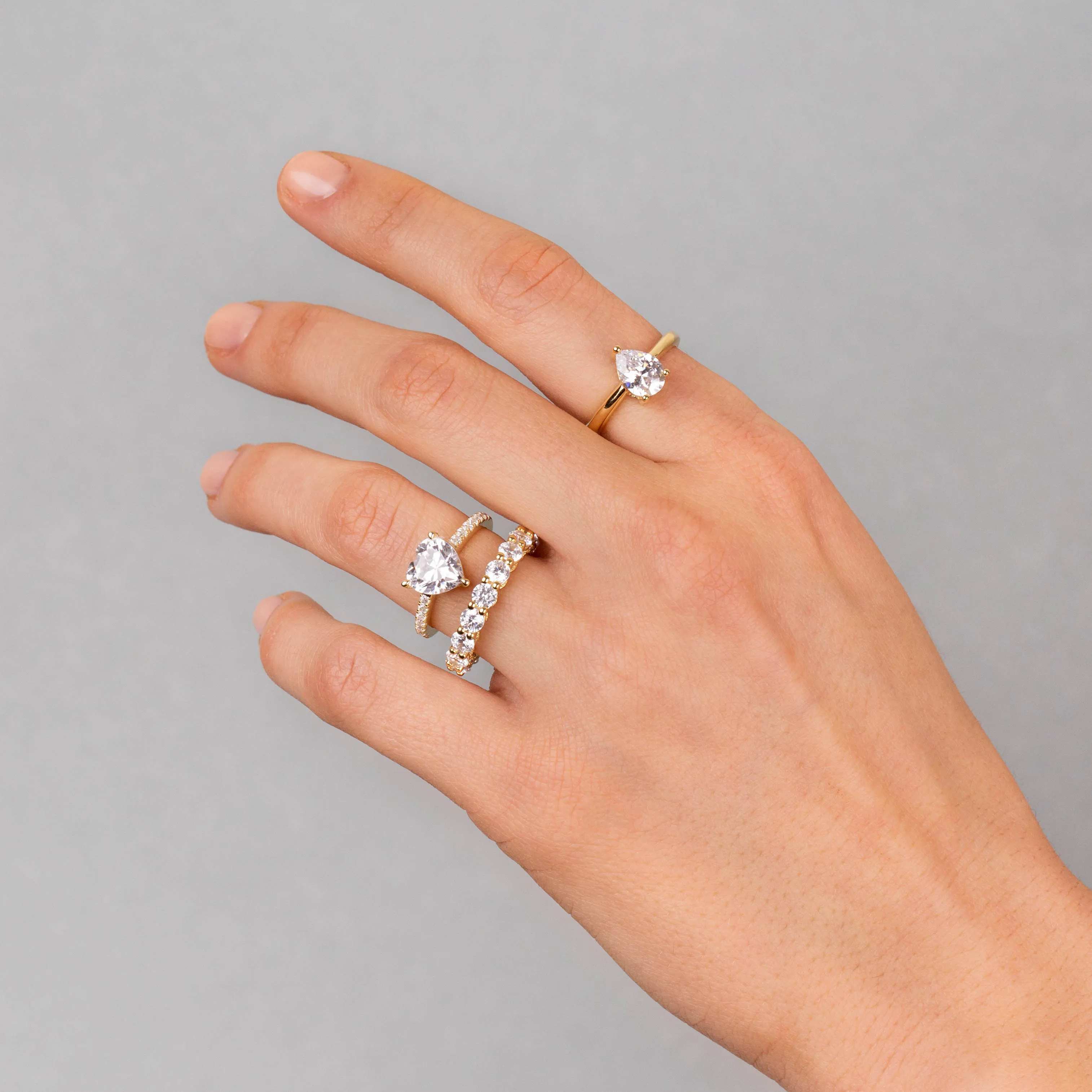 CZ Dainty Teardrop Ring