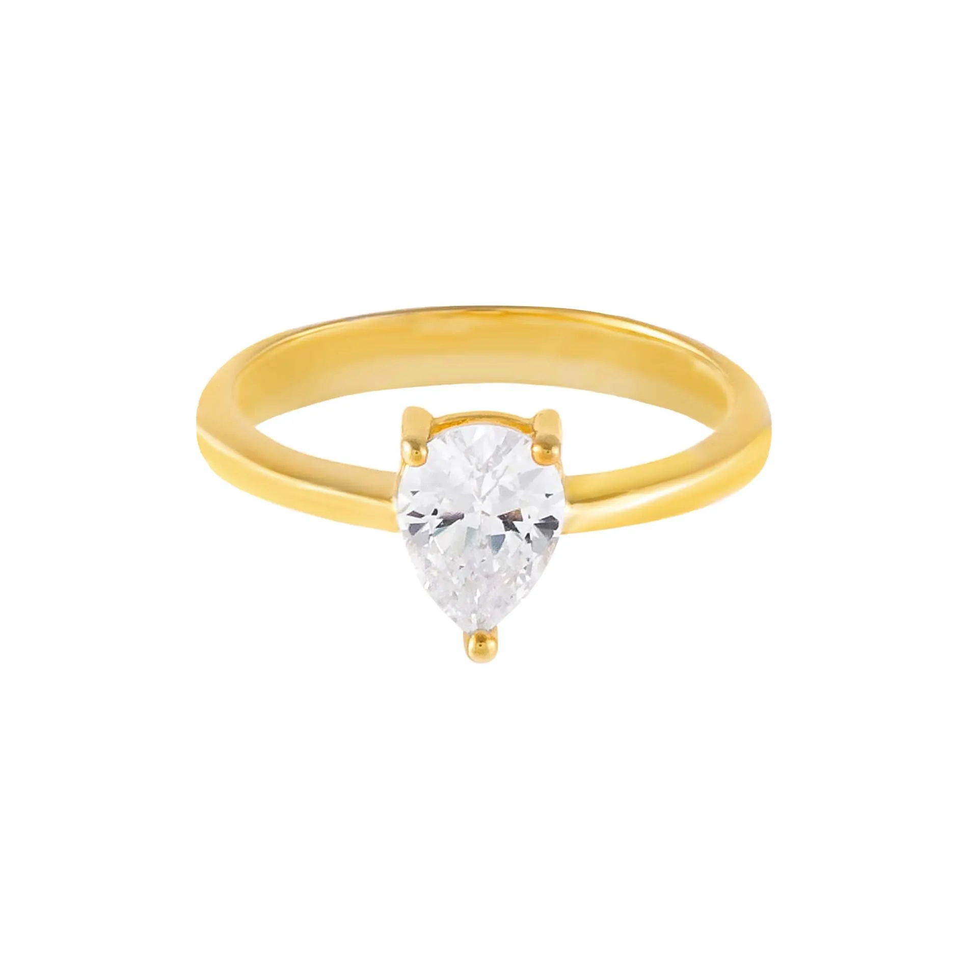 CZ Dainty Teardrop Ring