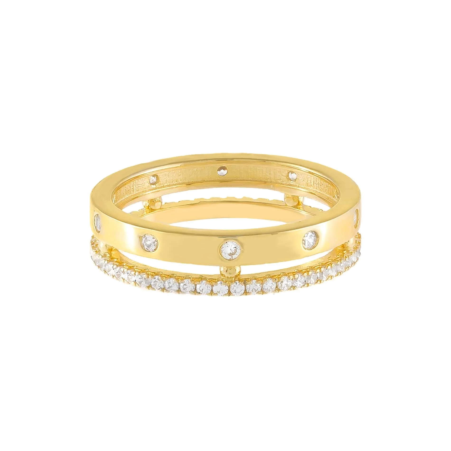 CZ Double Row Ring