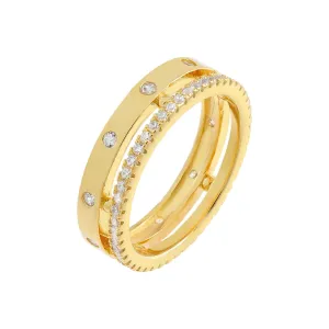 CZ Double Row Ring