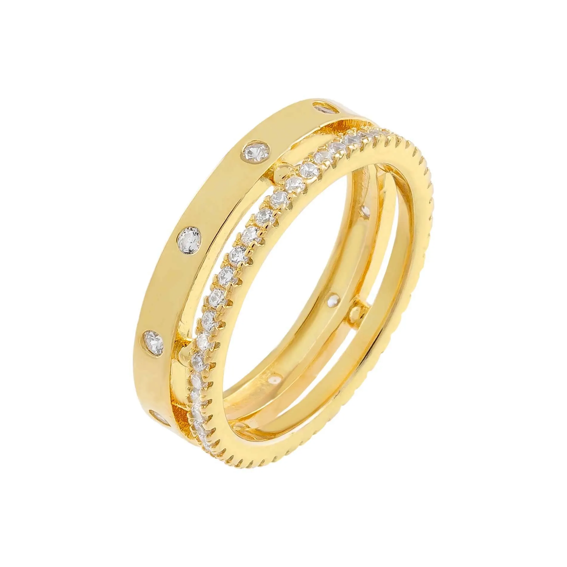 CZ Double Row Ring