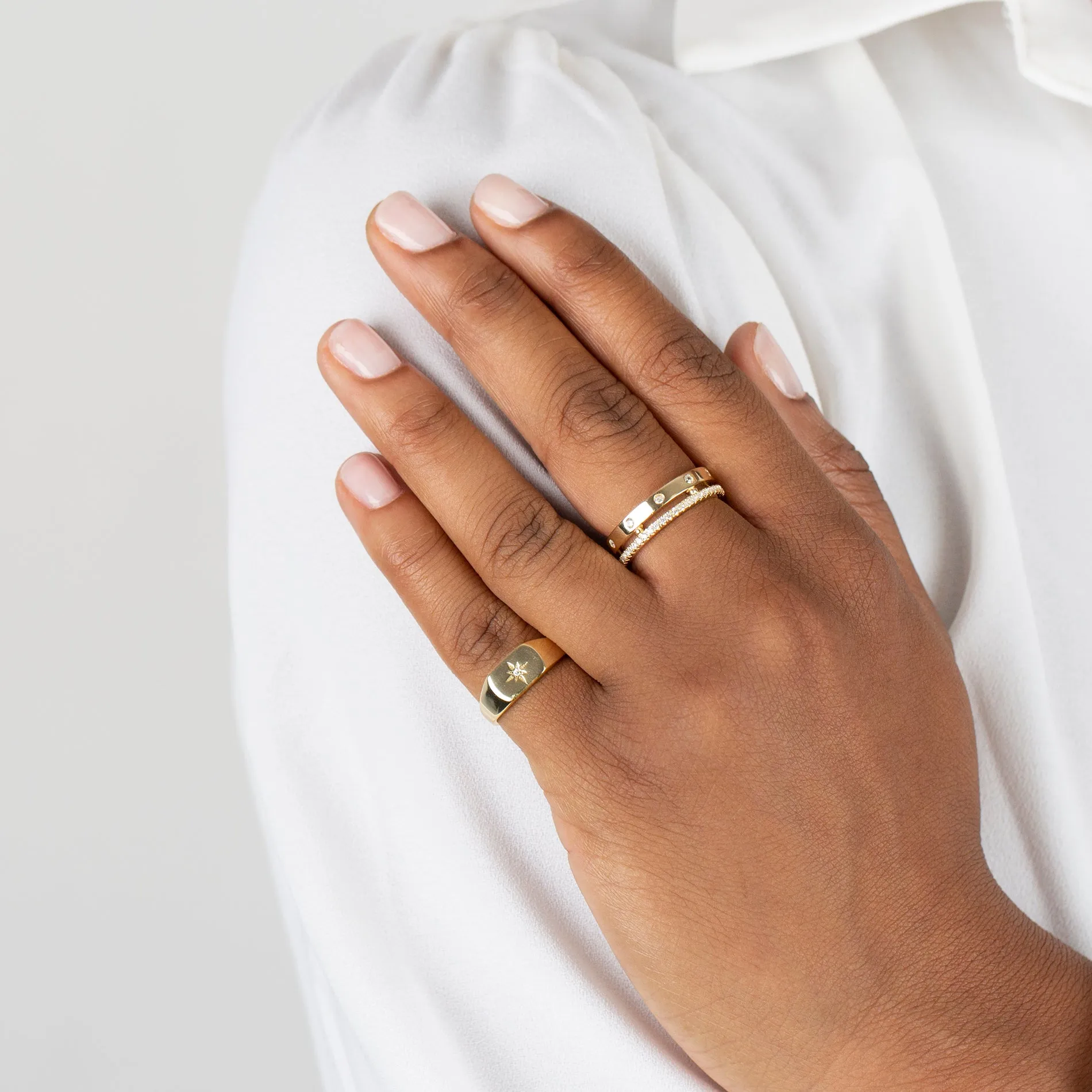 CZ Double Row Ring