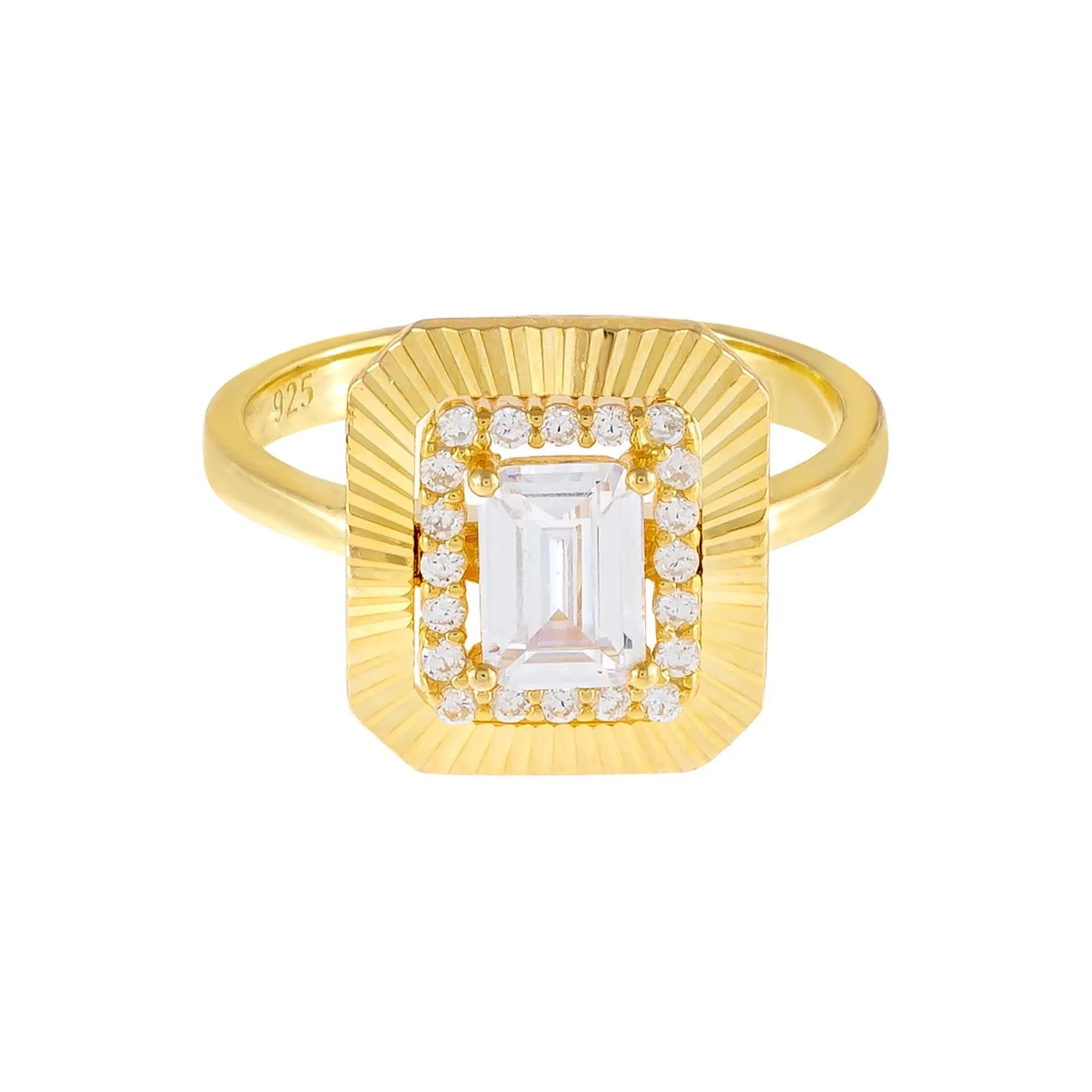 CZ Illusion Baguette Ring