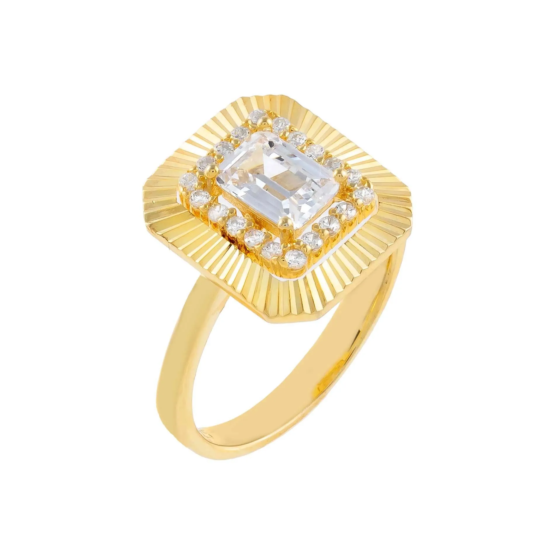 CZ Illusion Baguette Ring