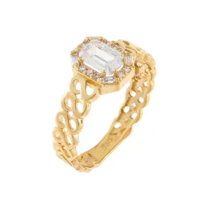 CZ Mini Baguette Ring 14K