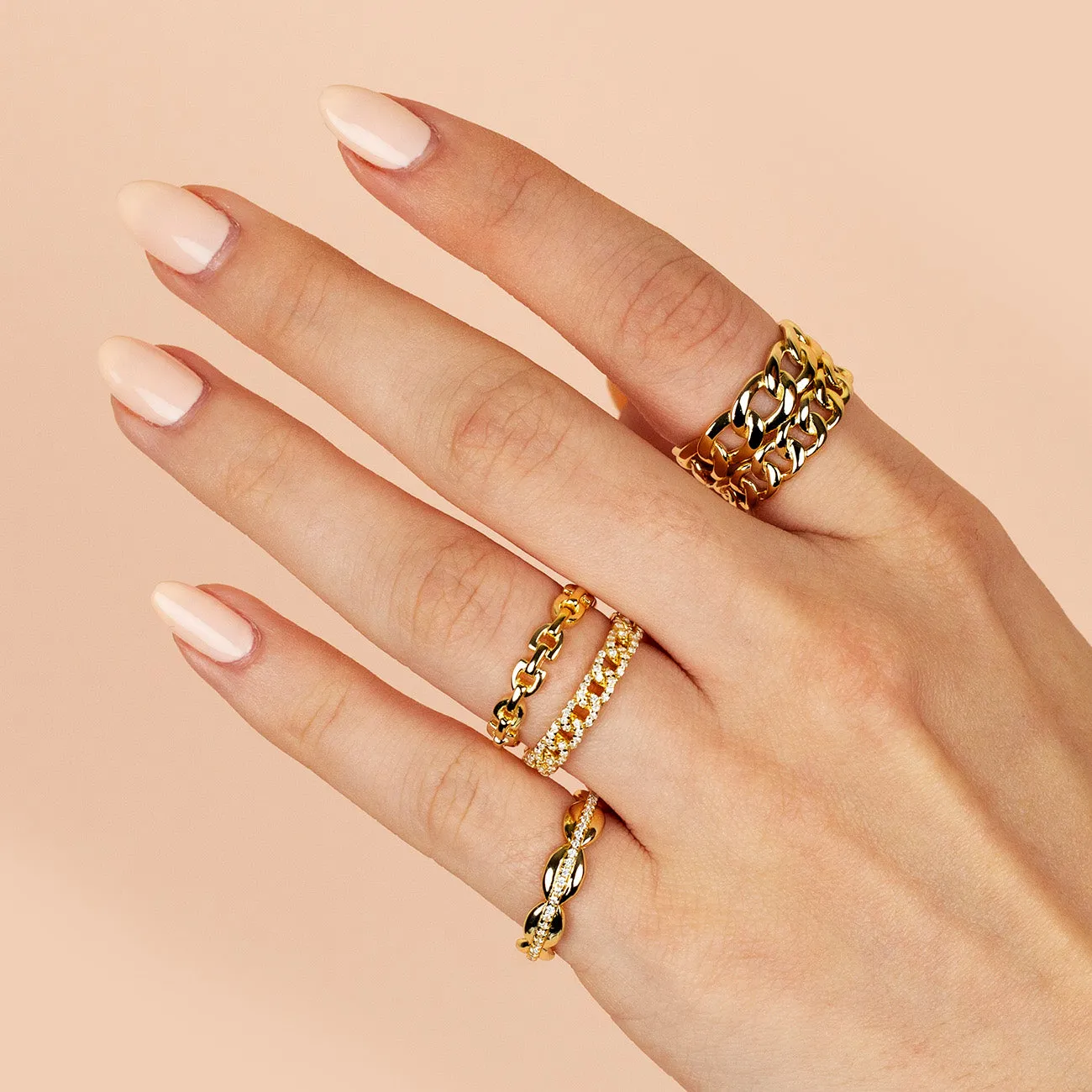 CZ Multi Pebble Ring
