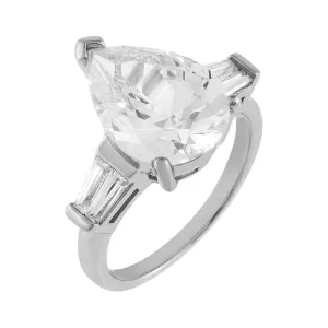 CZ Pear X Baguette Travel Ring
