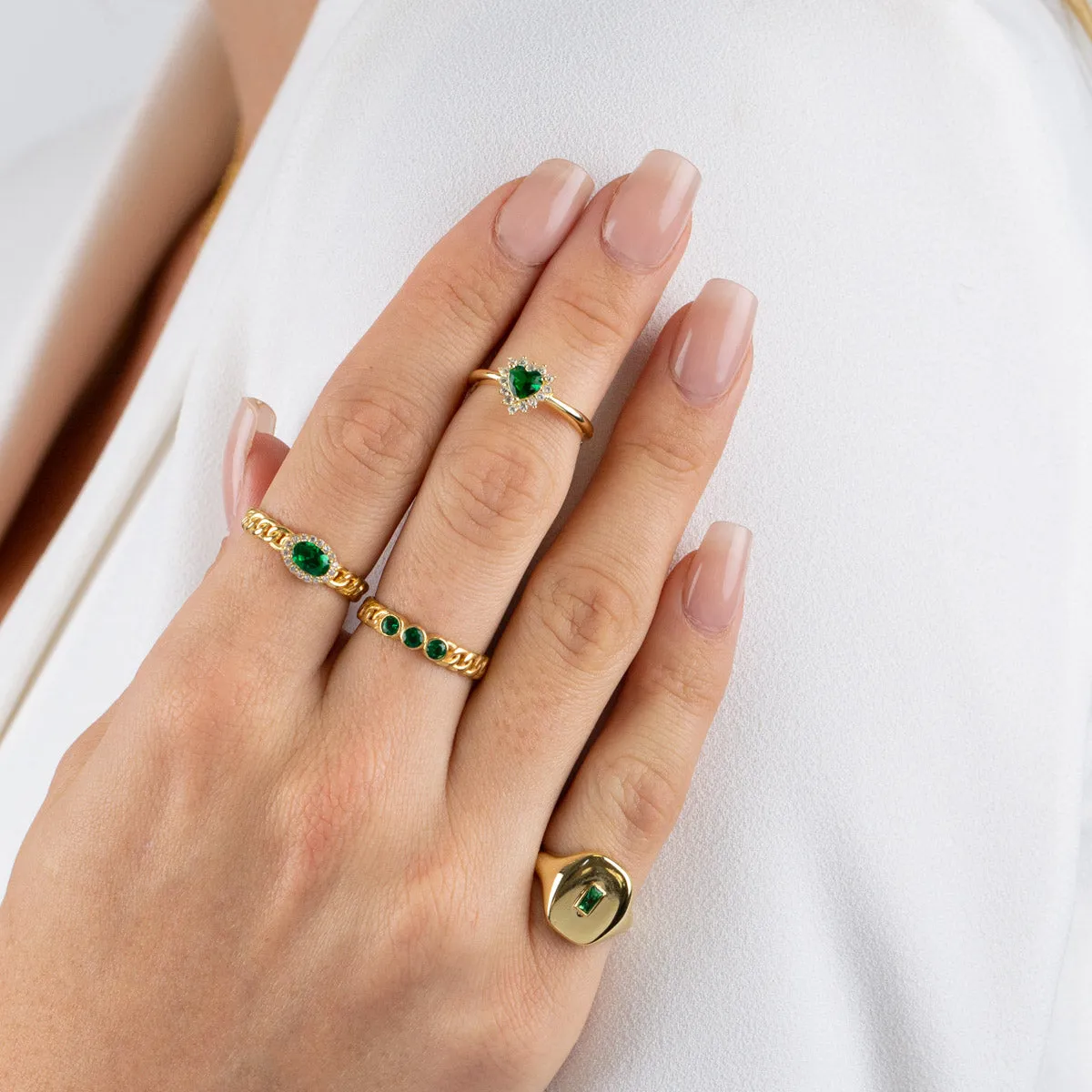 CZ Trio Colored Stone Ring
