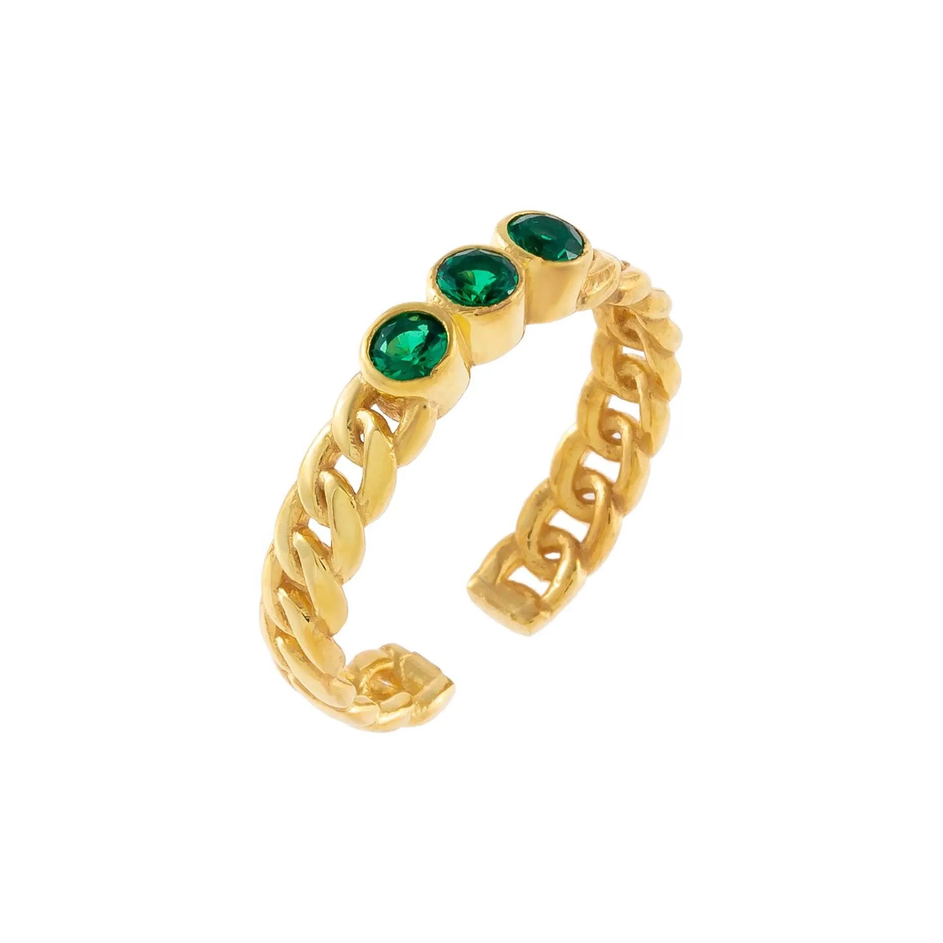 CZ Trio Colored Stone Ring