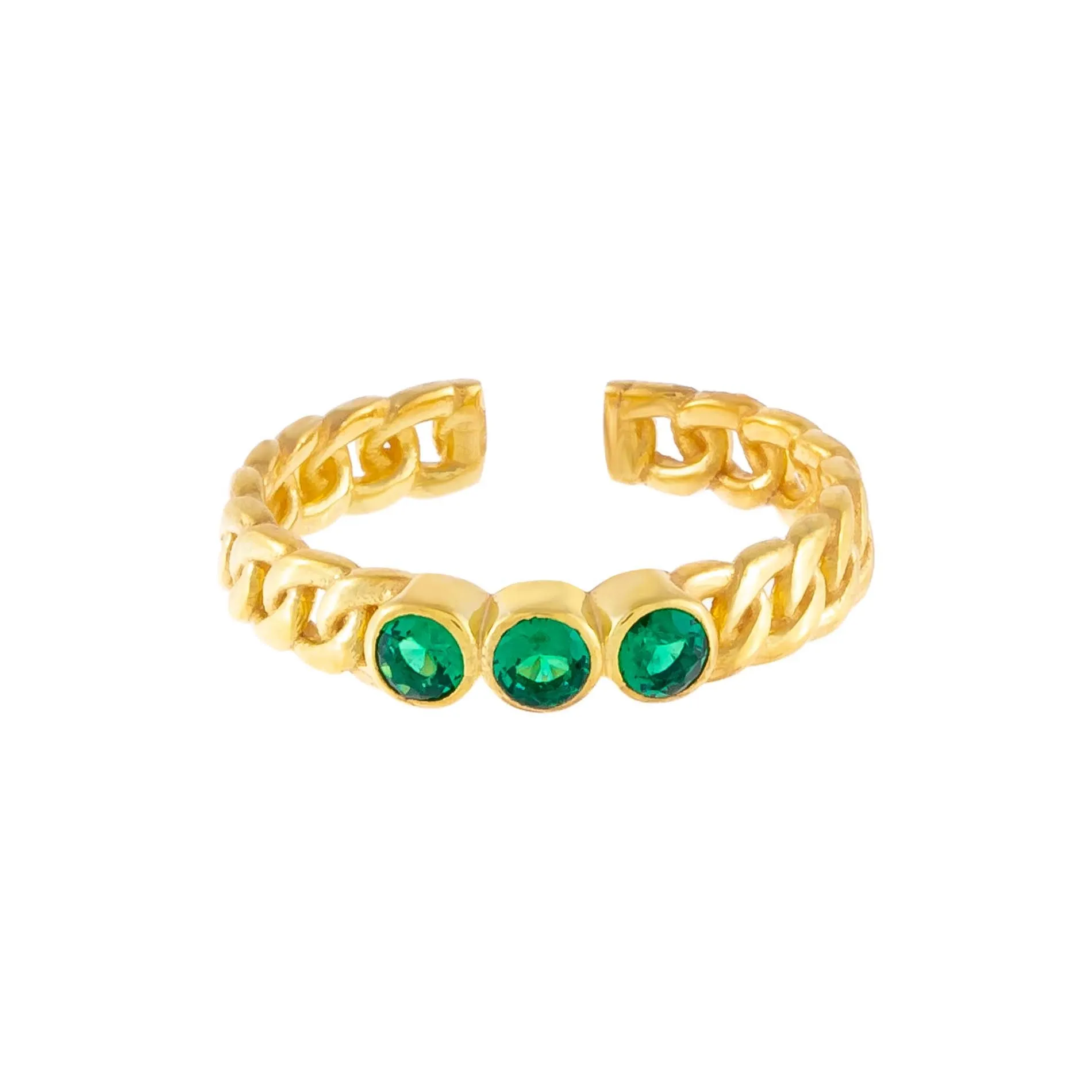 CZ Trio Colored Stone Ring