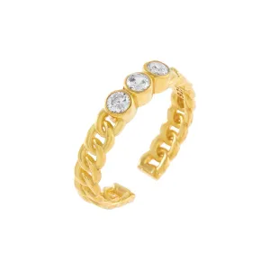 CZ Trio Colored Stone Ring