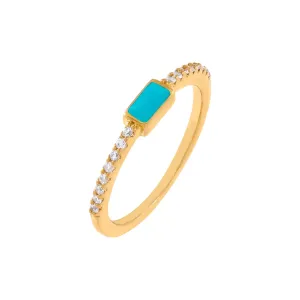 CZ Turquoise Baguette Ring