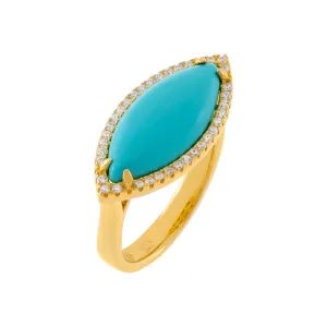 CZ Turquoise Marquise Ring