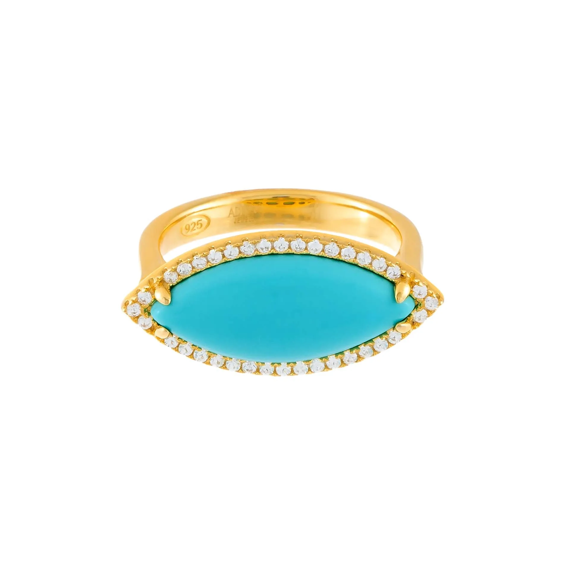 CZ Turquoise Marquise Ring