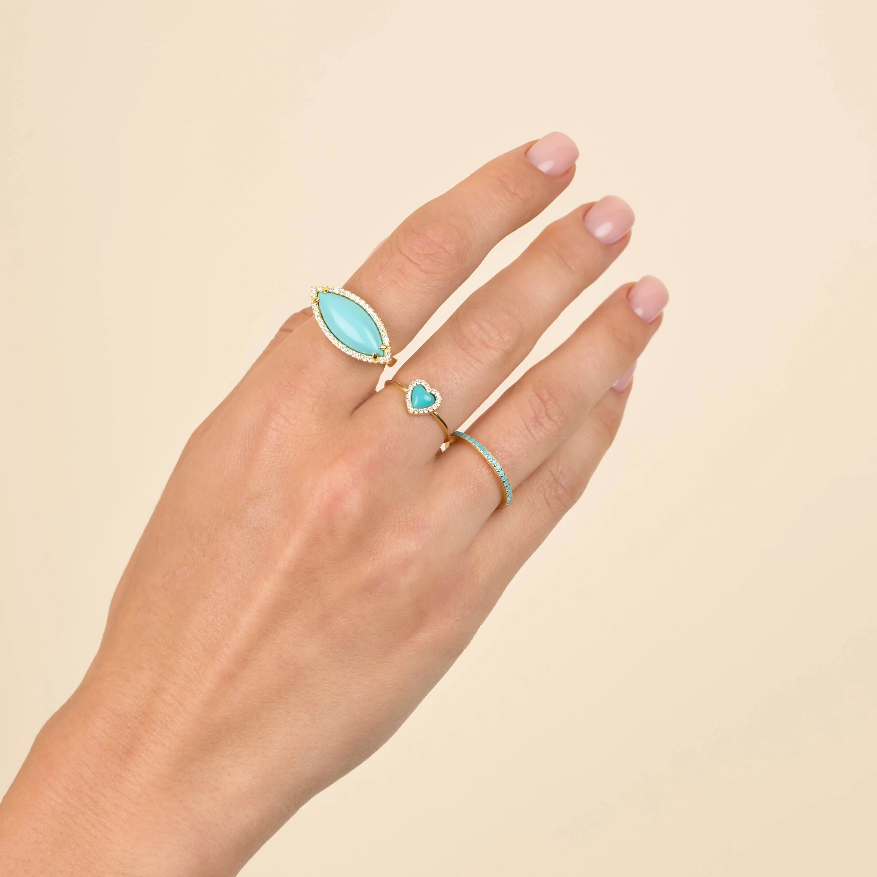 CZ Turquoise Marquise Ring