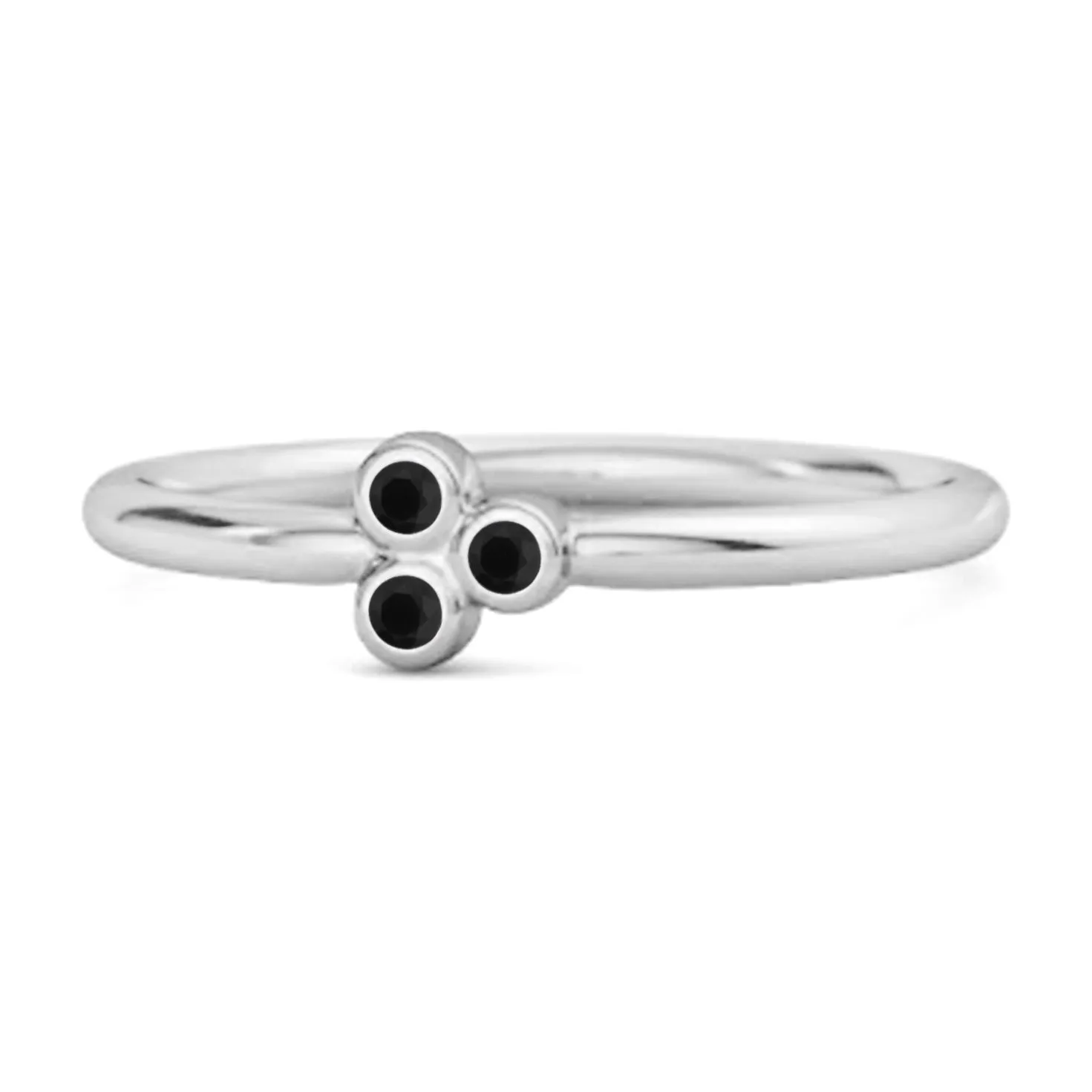 Dainty 0.20 Cts Black Spinel 925 Sterling Silver Tiny Ring Gift For Her