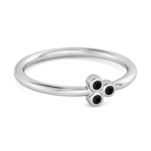 Dainty 0.20 Cts Black Spinel 925 Sterling Silver Tiny Ring Gift For Her