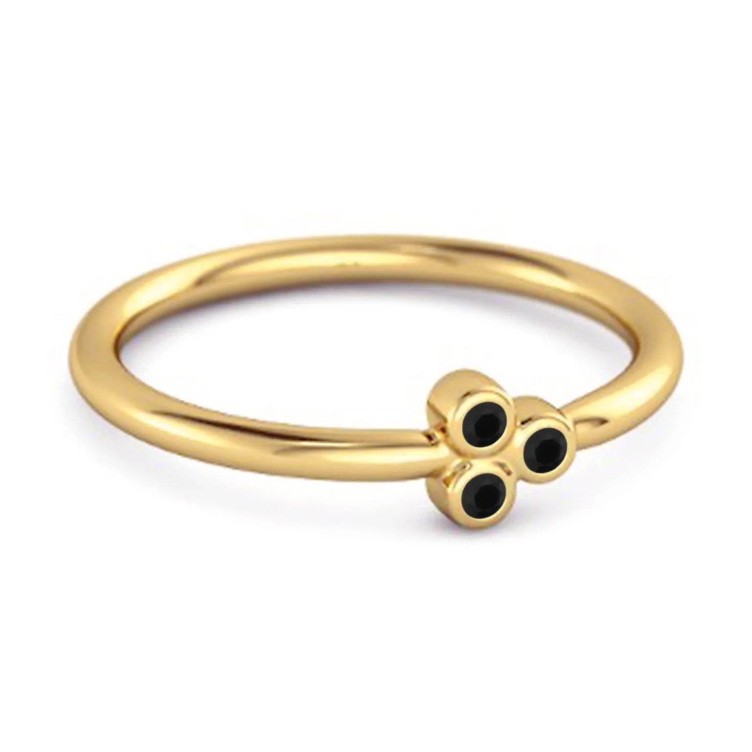 Dainty 0.20 Cts Black Spinel 925 Sterling Silver Tiny Ring Gift For Her