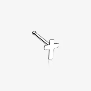 Dainty Cross Icon Nose Stud Ring