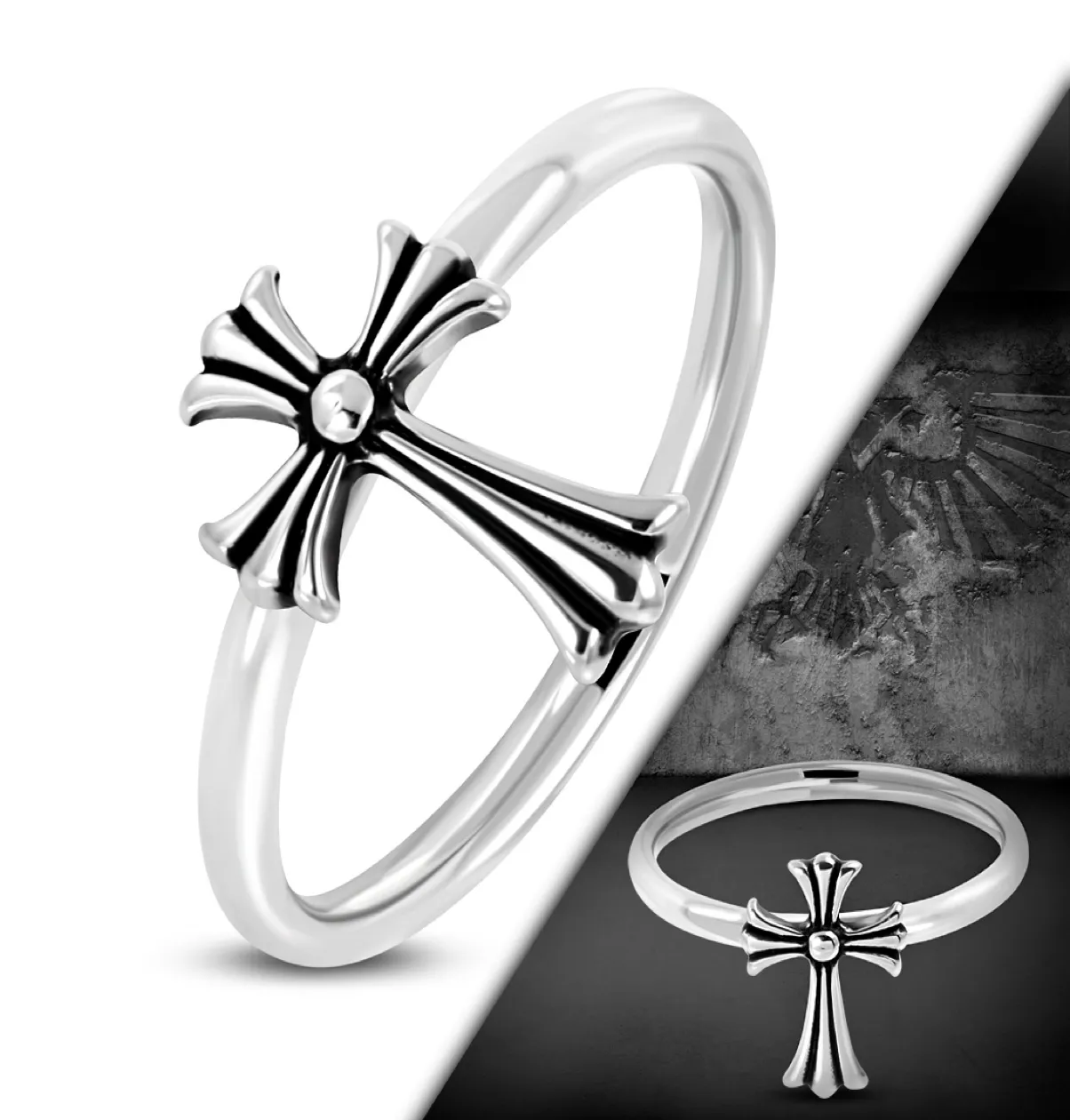Dainty Cross Ring (#c204)