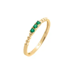Dainty Emerald Green Accented Ring 14K