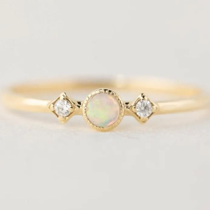 Dainty Fire Opal Ring