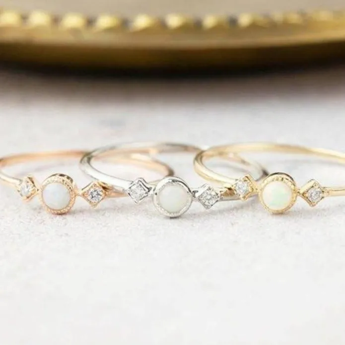 Dainty Fire Opal Ring