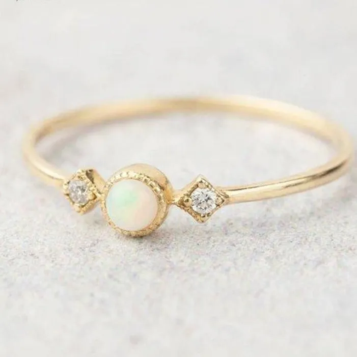 Dainty Fire Opal Ring