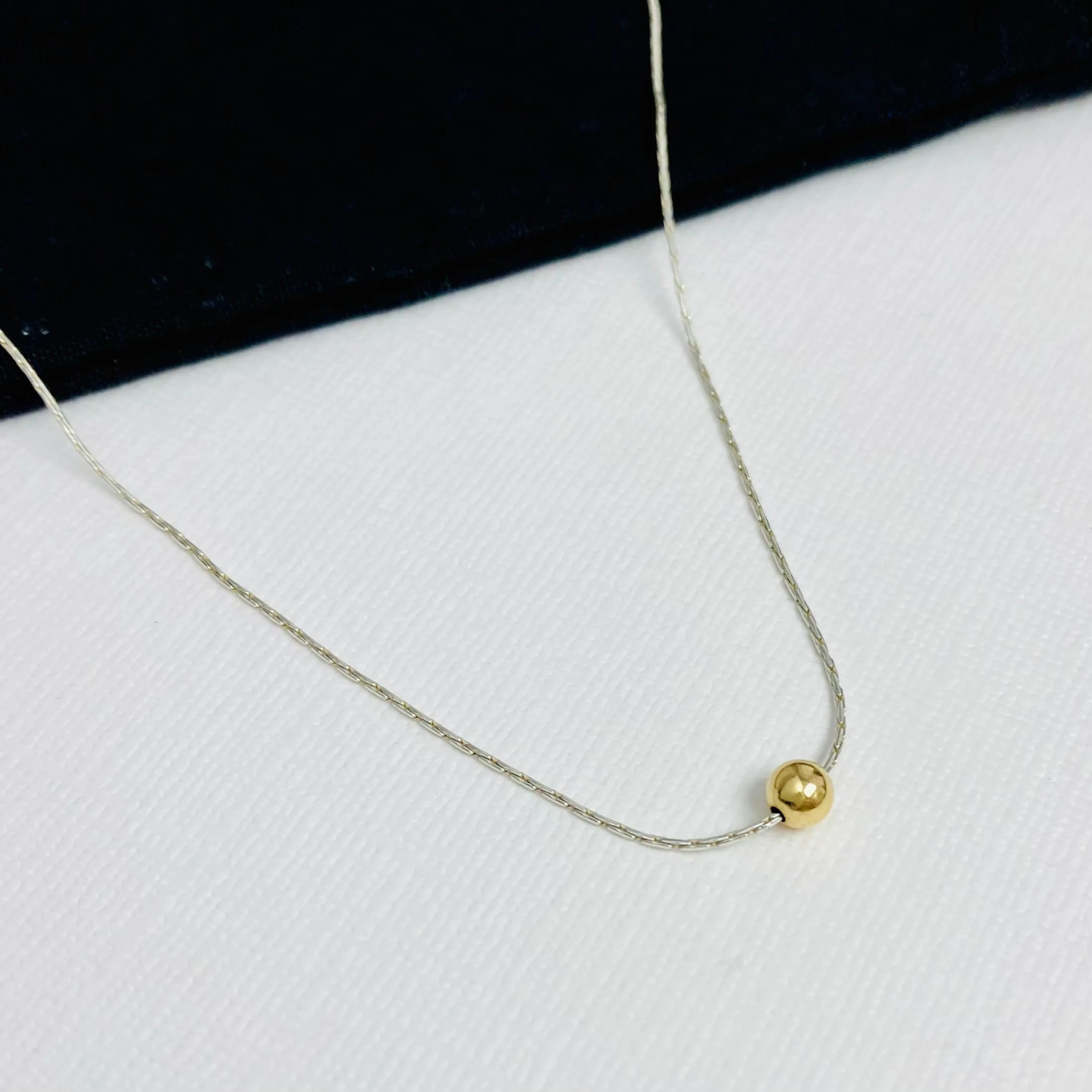 Dainty Gold Bead Necklace