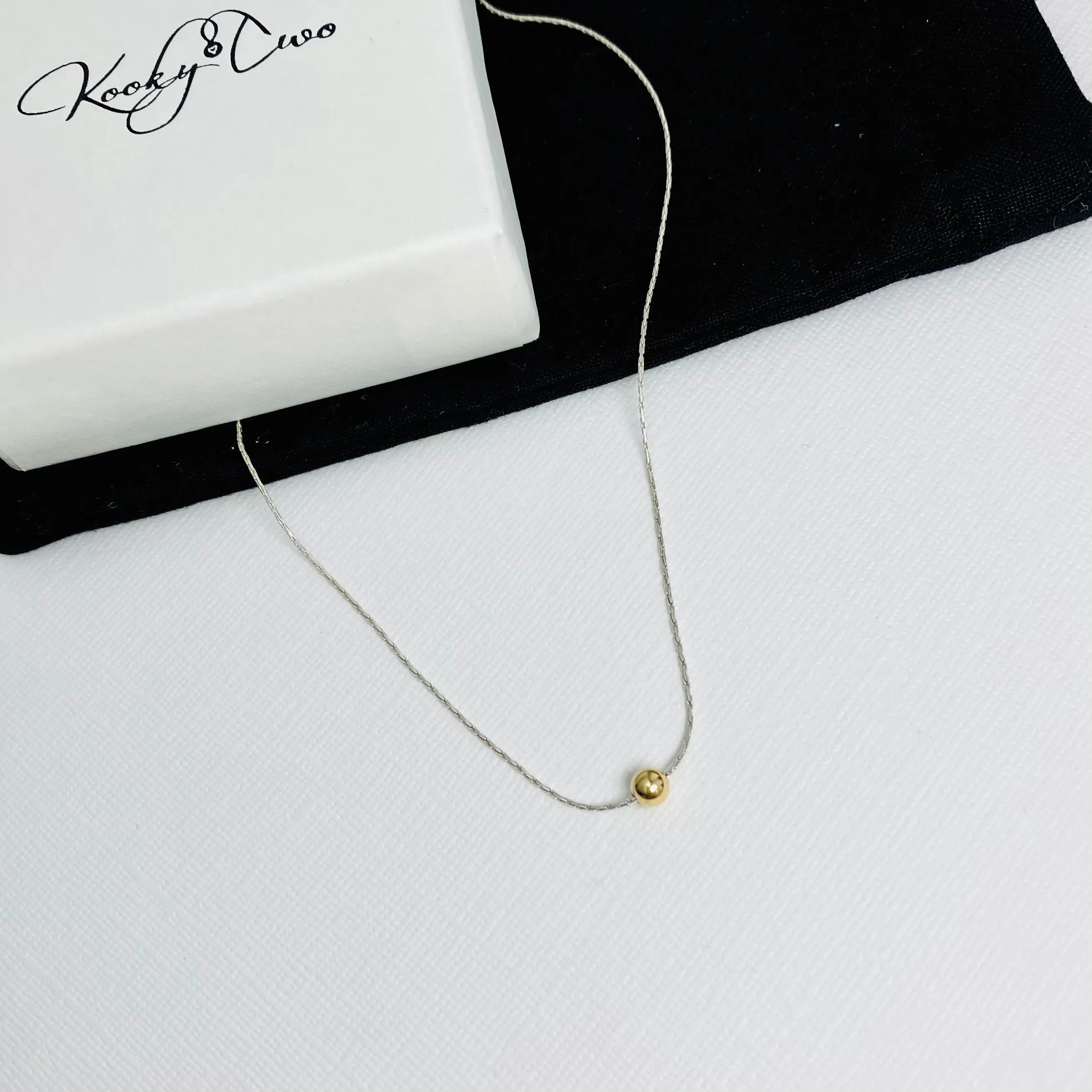 Dainty Gold Bead Necklace