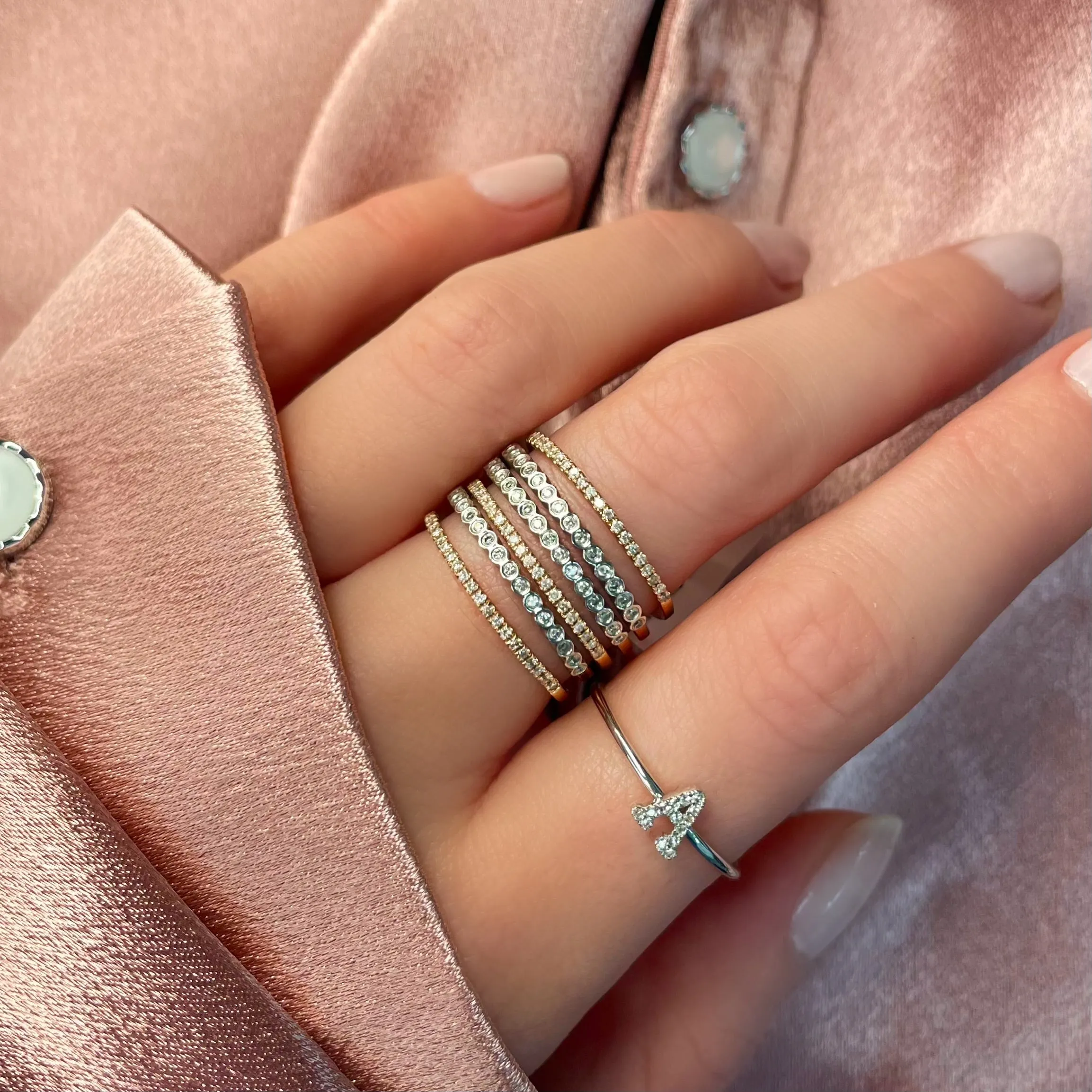 Dainty Initial Ring