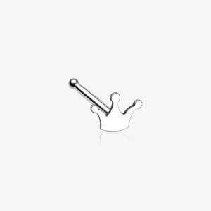 Dainty Princess Crown Icon Nose Stud Ring