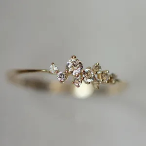 Dainty Shiny Star Plum Ring